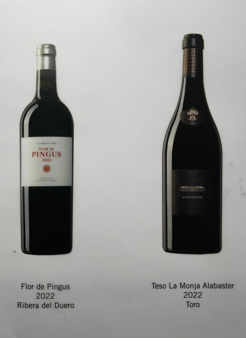 Flor de Pingus, alabaste, las iruelas, nieport charme, château rocheyron, châteauneuf-du-pape
